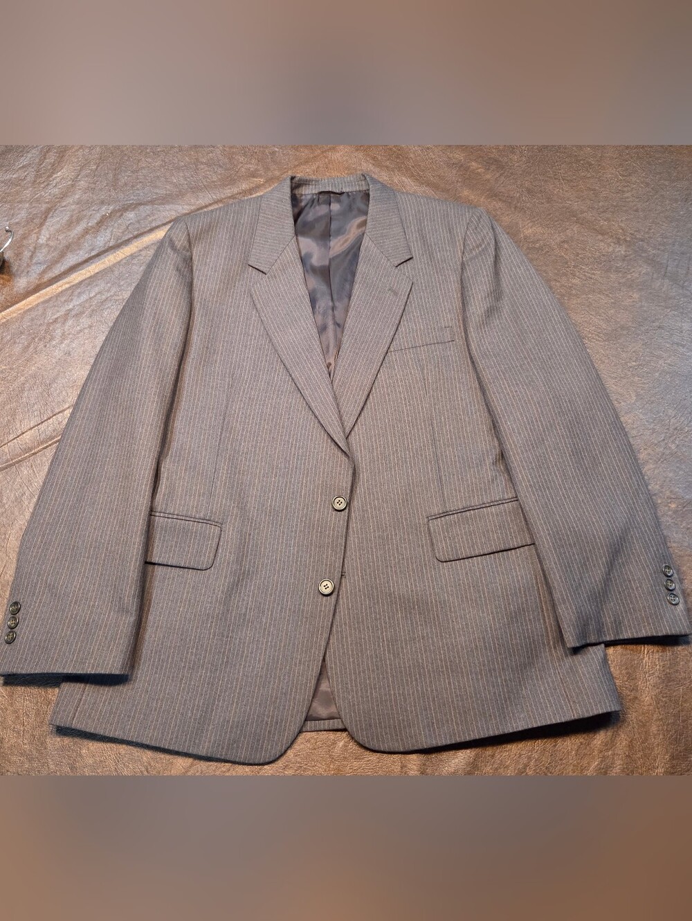 Vintage Wool Blend Pinstripe Coat